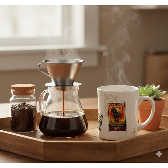 Vintage Starbucks Barista Air Mail Stamp Series Mug – Kenya Sulawesi Colombia - Picture 2 of 12